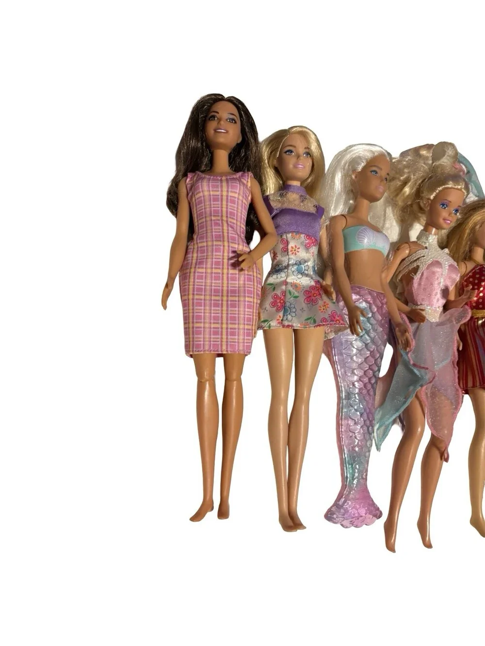 Lot of 9 Miscellaneous Barbies with Clothing